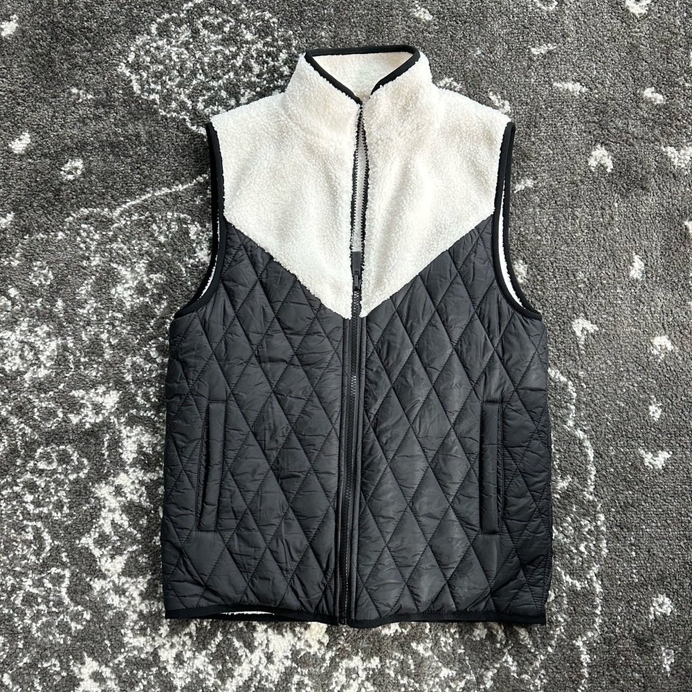 Black and White Quilted Vest